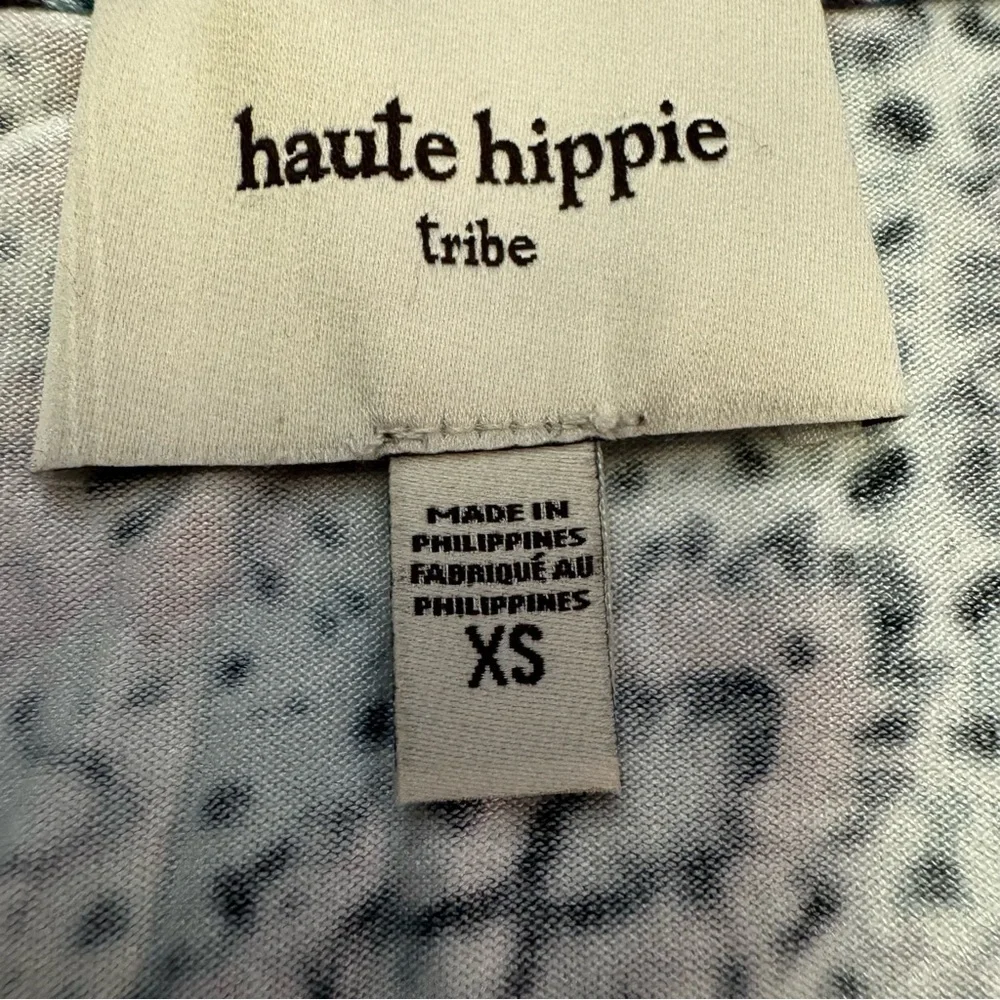 Haute Hippie Tribe Malia Printed Knit Surplice Top Summer Tapestry Size XS NEW - Picture 5 of 16